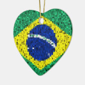 Braziliaanse vlaggenglitterversiering keramisch ornament (Links)