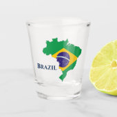 Braziliaanse vlaggenkaart shot glas (Voorkant)