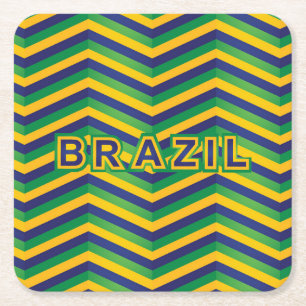 Braziliaanse vlaggenkleuren, kool en kleurrijk kartonnen onderzetters