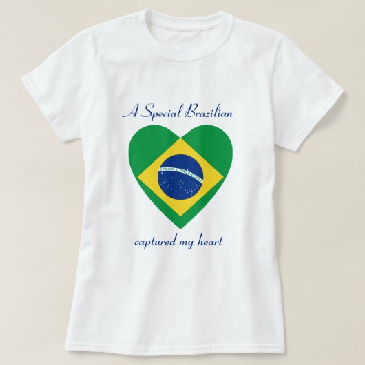 Braziliaanse Vlaggenliefje T-Shirt (Design voorkant)