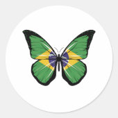 Braziliaanse vlindervlag ronde sticker (Voorkant)