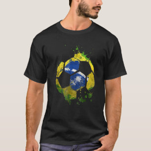 Braziliaanse Voetbal Grafisch Brazilië Vlag Footba T-shirt