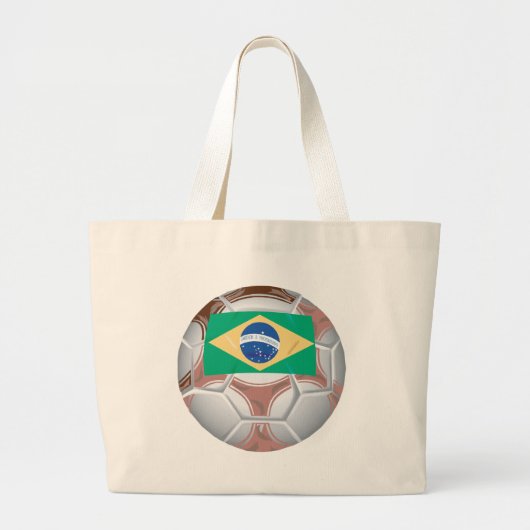 Braziliaanse Voetbal Grote Tote Bag (Voorkant)