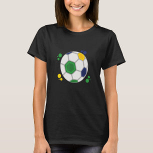 Braziliaanse voetbalbal vlag tenue Braziliaans v T-shirt