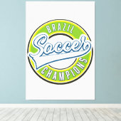 Braziliaanse voetbalkampioenen canvas afdruk (Insitu (Houten vloer))