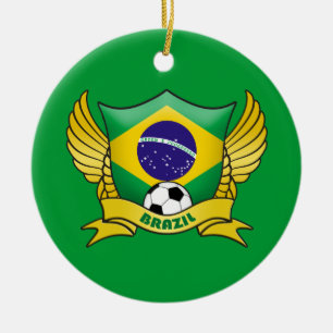 Braziliaanse voetbalornament keramisch ornament