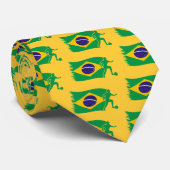 Braziliaanse voetbalvlag stropdas (Opgerold)