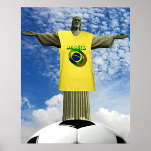 Braziliaanse voetbalwinnaar Soccer Brazilië 2014  Poster