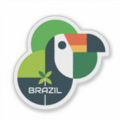 Braziliaanse vogel geometrische toekan gepersonali sticker (Voorkant)