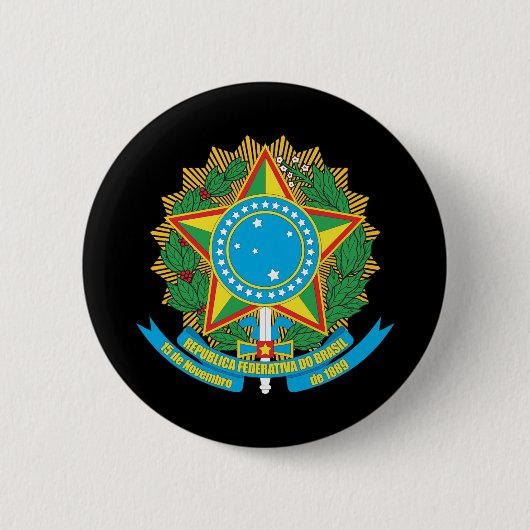 Braziliaanse wapenstilstand ronde button 5,7 cm (Voorkant)