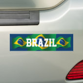 Braziliaanse Waving Flag Bumpersticker (Op auto)