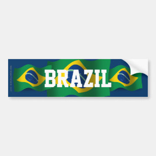 Braziliaanse Waving Flag Bumpersticker