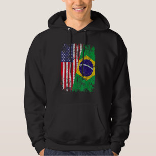 BRAZILIAANSE WORTELS Halve Amerikaanse Vlag BRAZIL Hoodie