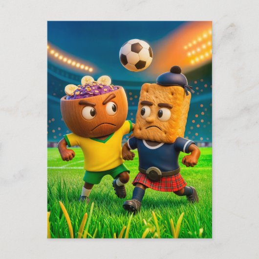 Brazilian açaí bowl versus Scottish shortbread soc Briefkaart (Voorkant)