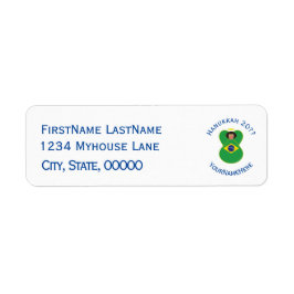 Brazilian Angel Hanukkah Flag Personalized Etiket