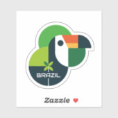 Brazilian Bird Geometric Toucan Personalized Art Sticker (Vel)