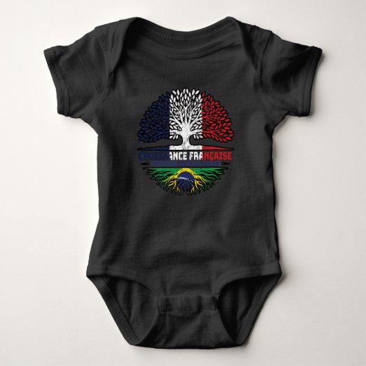 Brazilian Brazil French France Tree Roots Flag Romper (Voorkant)