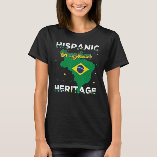 Brazilian Brazil National Hispanic Heritage Month  T-shirt (Voorkant)