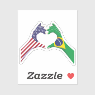 Brazilian Brazilië USA Verenigde Staten Amerikaans Sticker