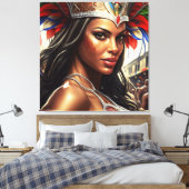 brazilian carnival illustration canvas afdruk (Insitu (Slaapkamer))