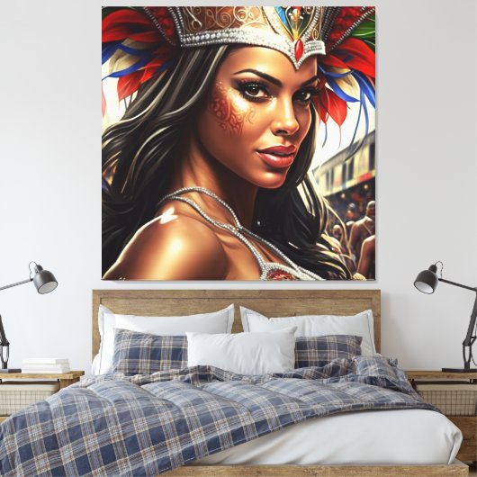 brazilian carnival illustration canvas afdruk (Insitu (Slaapkamer))