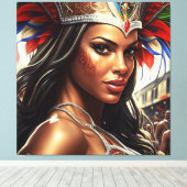 brazilian carnival illustration canvas afdruk (Insitu (Houten vloer))