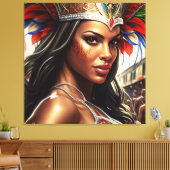 brazilian carnival illustration canvas afdruk (Insitu (Woonkamer))