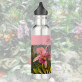 Brazilian Cattelya Orchid Hummingbird Monogrammed Waterfles