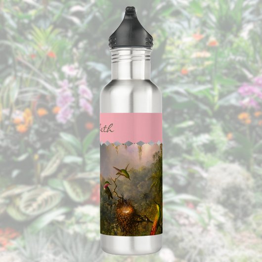 Brazilian Cattelya Orchid Hummingbird Monogrammed Waterfles