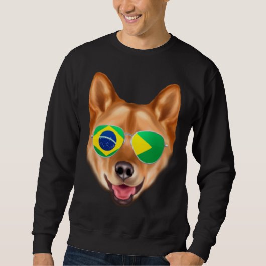 Brazilian Flag Finnish Spitz Dog Brazil Pocket Trui (Voorkant)