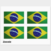 Brazilian Flag look Rechthoekige Sticker (Vel)