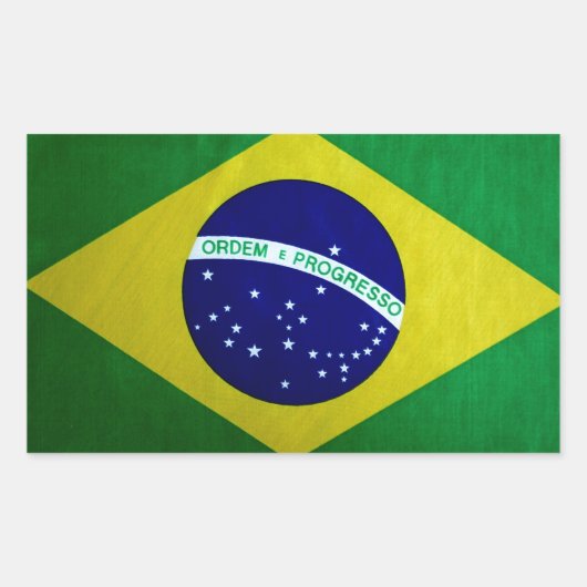 Brazilian Flag look Rechthoekige Sticker (Voorkant)