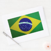 Brazilian Flag look Rechthoekige Sticker (Envelop)