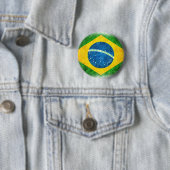 Brazilian_Flag_Pencil_Painting Ronde Button 5,7 Cm (In situ)