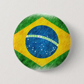Brazilian_Flag_Pencil_Painting Ronde Button 5,7 Cm