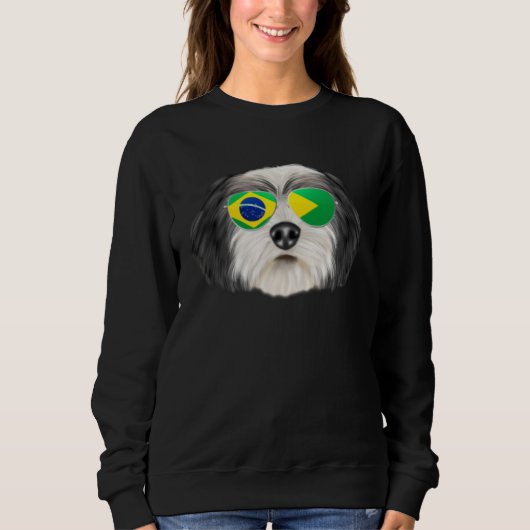 Brazilian Flag Polish Lowland Sheepdog Dog Brazil  Trui (Voorkant)
