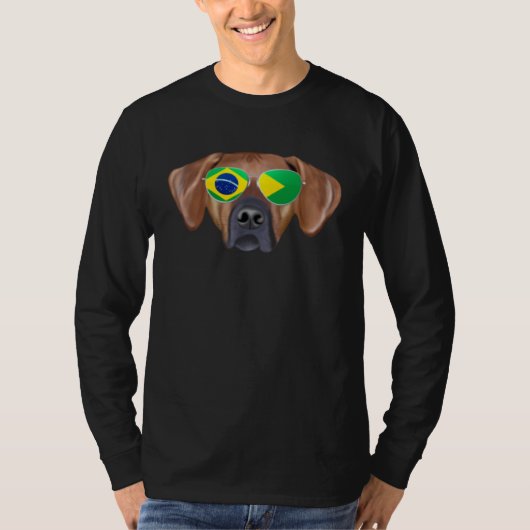 Brazilian Flag Rhodesian Ridgeback Dog Brazil Pock T-shirt (Voorkant)