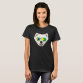 Brazilian Flag Samoyed Dog Brazil Pocket T-shirt (Voorkant volledig)