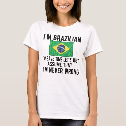 Brazilian Heritage Brazil Roots Brazilian Flag T-shirt (Voorkant)