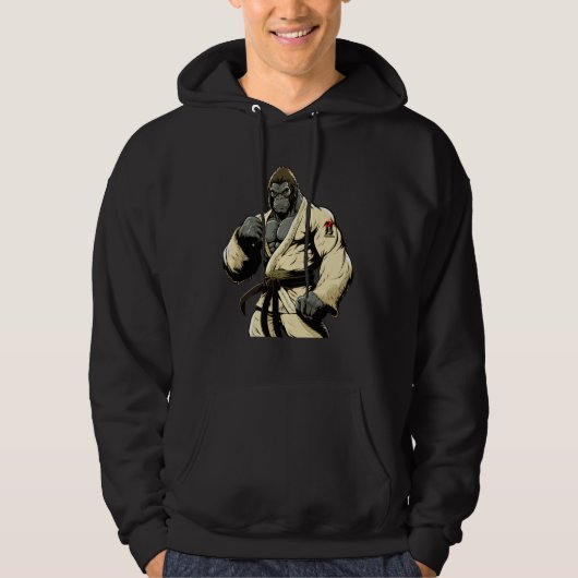 Brazilian Jiu Jitsu and Grappling Gorilla Hoodie (Voorkant)