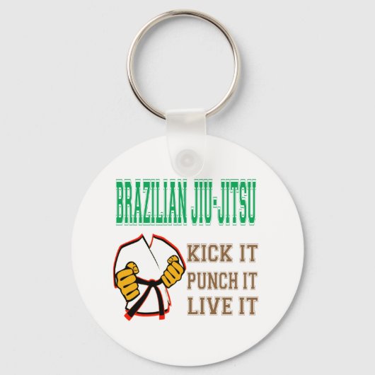 Brazilian Jiu-Jitsu Kick it, Punch it, Live it Sleutelhanger (Voorkant)