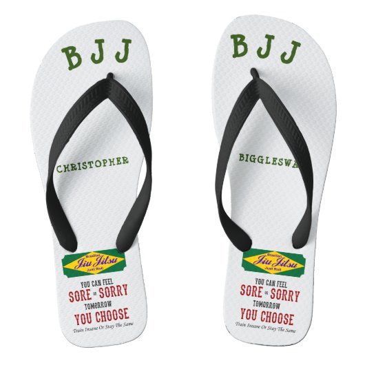 Brazilian Jiu Jitsu Sore or Sorry Naam toevoegen B Teenslippers (Voetbed)