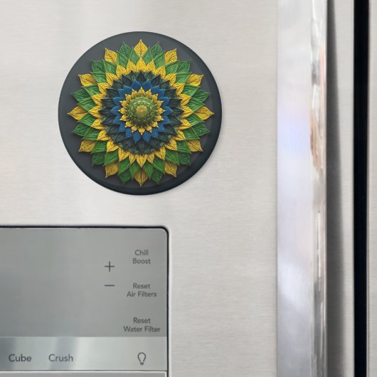 Brazilian Leaf Mandala - Refrigerator Magnet (Insitu (Koelkast))