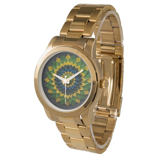 Brazilian Leaf Mandala - Watch Horloge (Gekanteld)