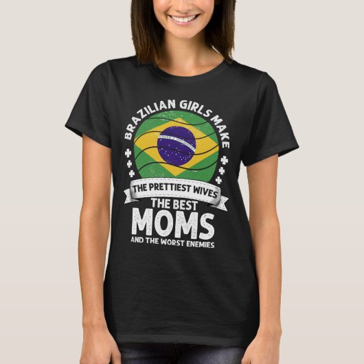 Brazilian Mom Brazil Mama Brazilian American T-shirt (Voorkant)