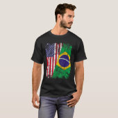 BRAZILIAN ROOTS Half-American Flag BRAZILIL T-shirt (Voorkant volledig)