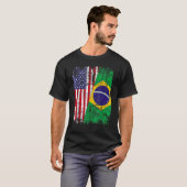 BRAZILIAN ROOTS Half-American Flag BRAZILIL T-shirt (Voorkant volledig)