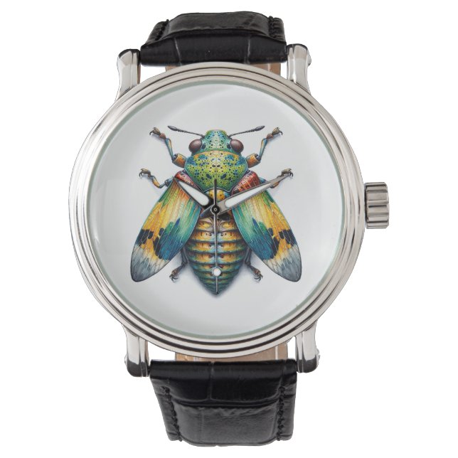Brazilian Treehopper IREF1102 - Watercolor Horloge (Voorkant)