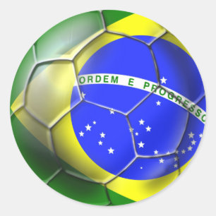 Brazilië 2014 Braziliaans football Braziliaanse v Ronde Sticker
