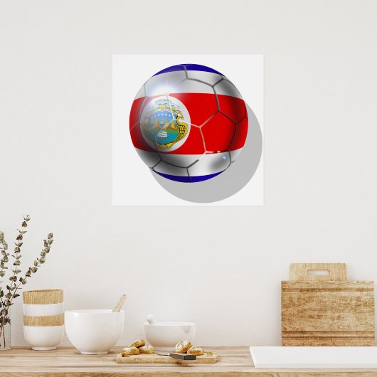 Brazilië 2014 Costa Rica voetbal wereldbeker Poster (Keuken)